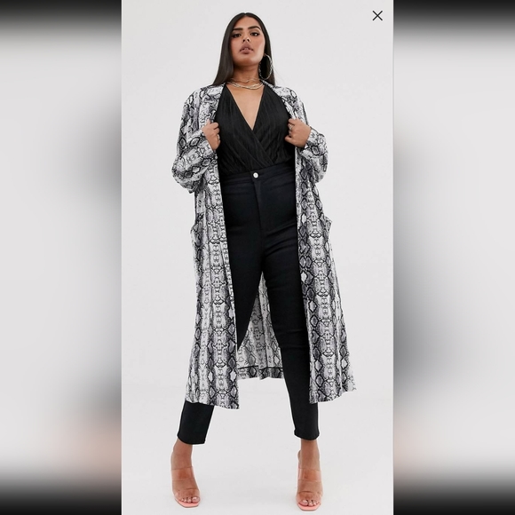 ASOS Curve Jackets & Blazers - ASOS DESIGN Curve Snake Duster (Size 16)